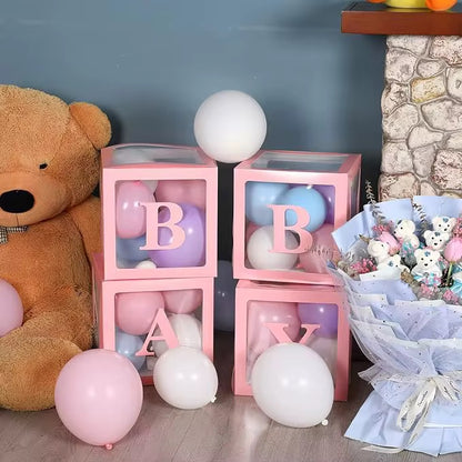 Box Ballons Baby Shower - Rose