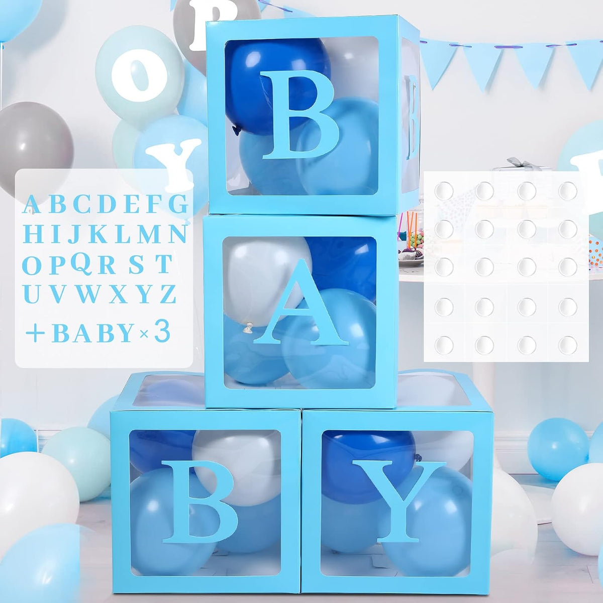 Box Ballons Baby Shower - Bleu