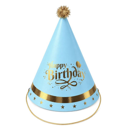 Chapeau de Fête Happy Birthday – Bleu Ciel
