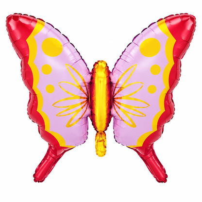 Ballon aluminium papillon rose et jaune