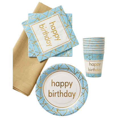 Pack Vaisselle Happy Birthday - Bleu
