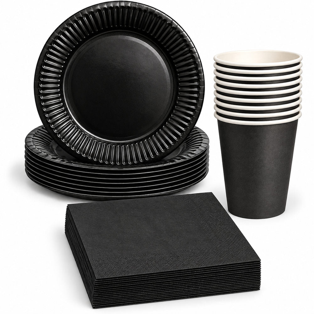 Pack Vaisselle Noir – 30 Pièces