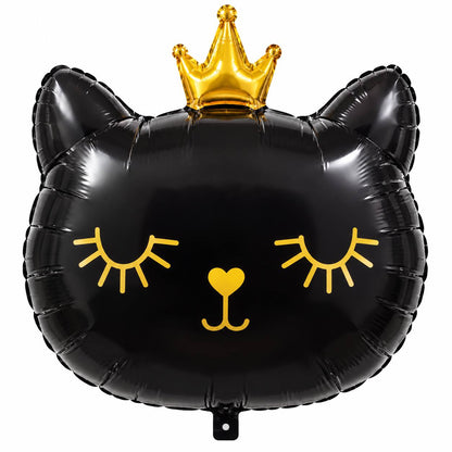 Ballon Chat Noir avec Couronne – Thème Princesse