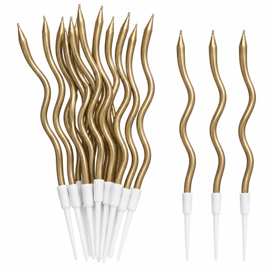 Bougies Ondulées Cuivrées – Lot de 12