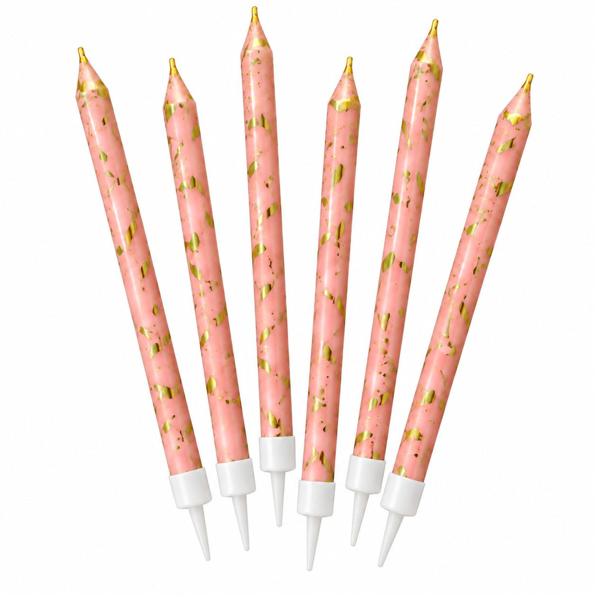 Bougies Roses et Dorées – Lot de 6