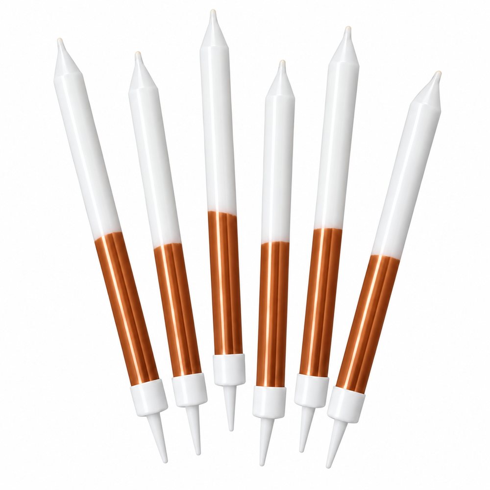Bougies Blanches et Rose Gold – Lot de 6