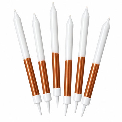 Bougies Blanches et Rose Gold – Lot de 6