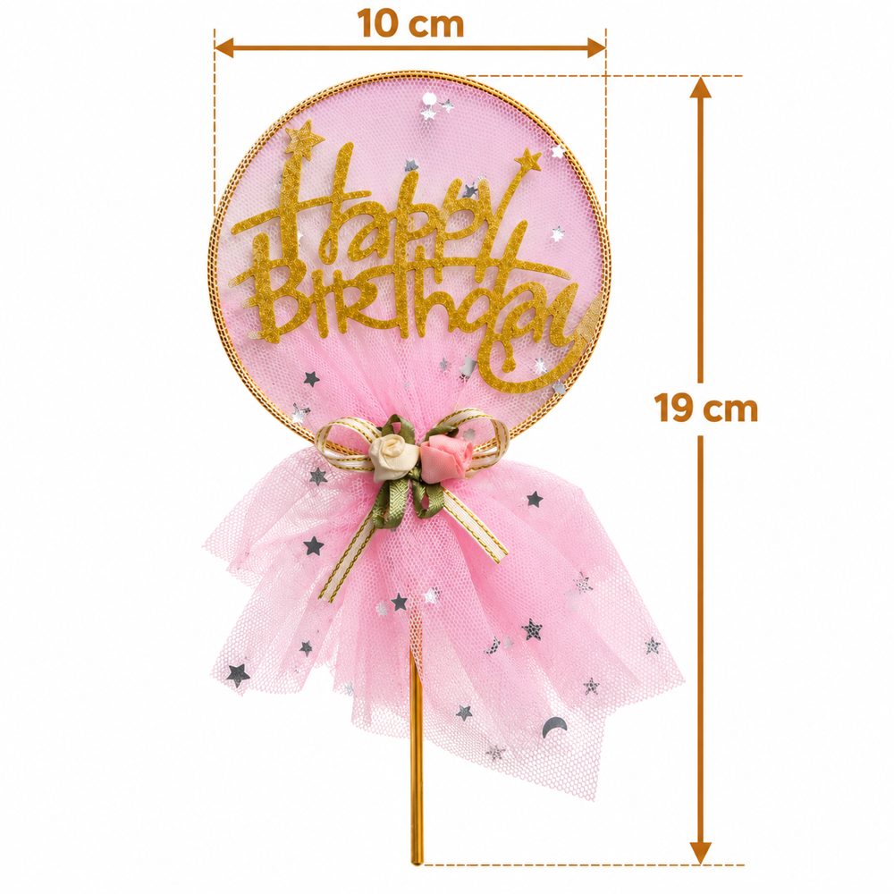 Cake Topper Happy Birthday – Rose & Doré