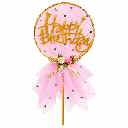 Cake Topper Happy Birthday – Rose & Doré