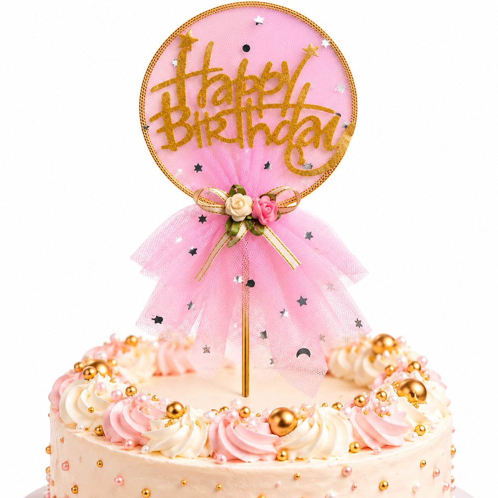 Cake Topper Happy Birthday – Rose & Doré