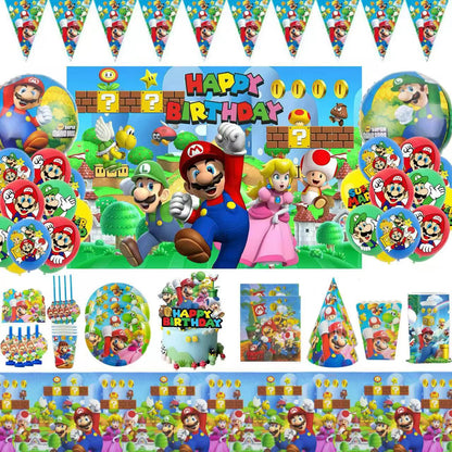 Pack Vaisselle Anniversaire Super Mario - 102 pièces