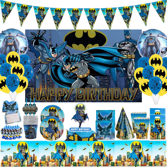 Titre : Pack Vaisselle Anniversaire Batman - 102 Pièces