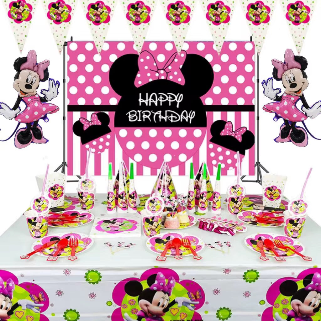 Pack Vaisselle Anniversaire Minnie Mouse - 101 Pièces
