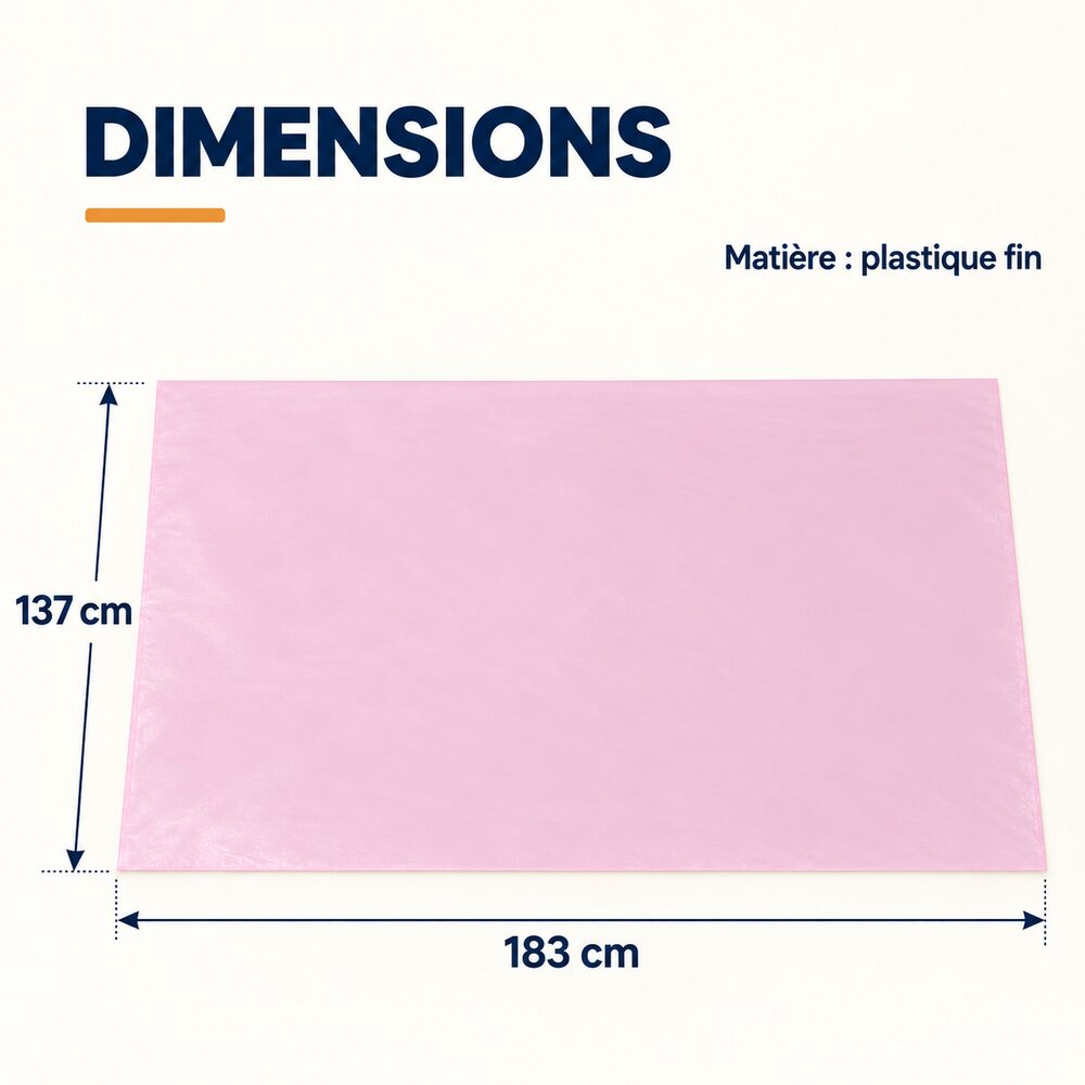 Nappe de Table Rose Clair en Plastique