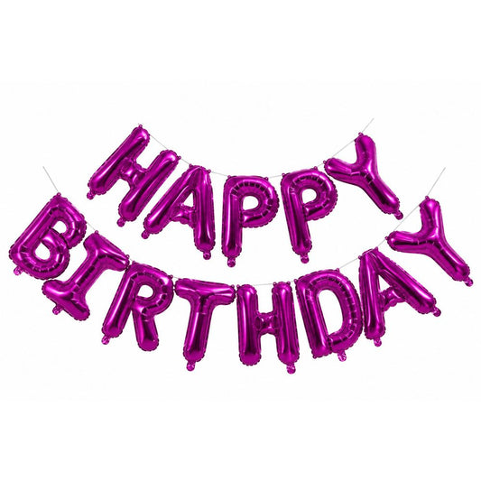 Kit Ballons Happy Birthday Fuchsia