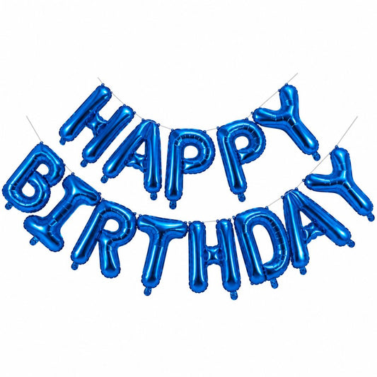 Kit Ballons Happy Birthday Bleu