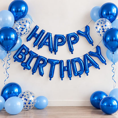 Kit Ballons Happy Birthday Bleu