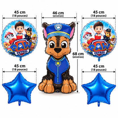 Pack Ballons La Pat’ Patrouille – 5 Pièces