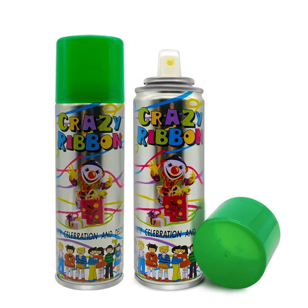 Spray Serpentins Multicolores Crazy Ribbon – Bombe Fête Anniversaire