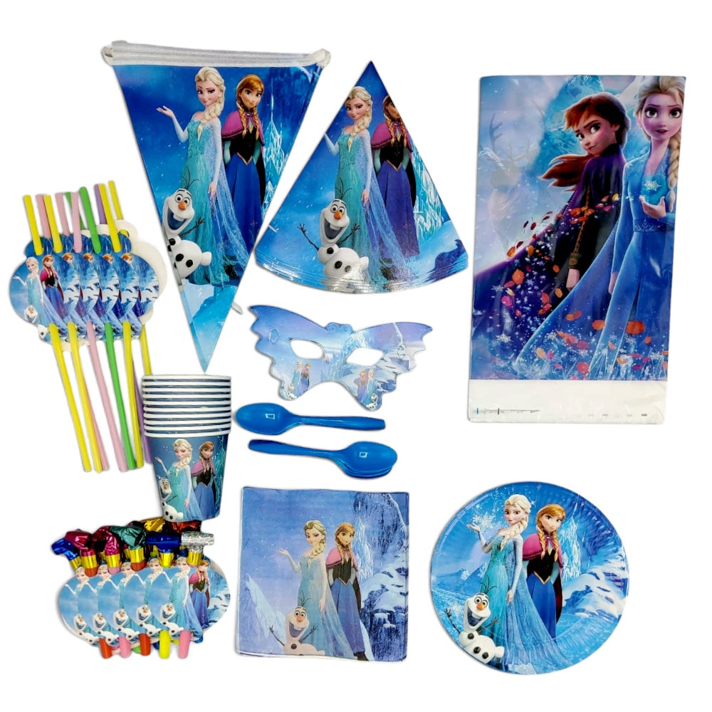 Pack Vaisselle Anniversaire Frozen - 82 Pièces