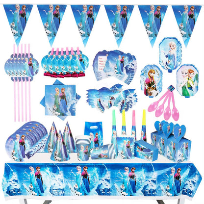 Pack Vaisselle Anniversaire Frozen - 82 Pièces