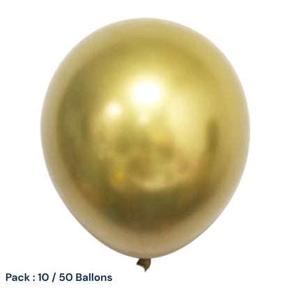 Pack Ballons Métallisé Doré – Décoration Fête
