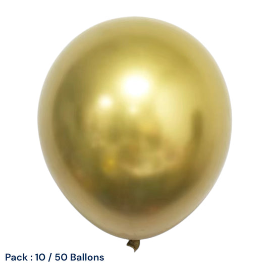 Pack Ballons Métallisé Doré – Décoration Fête