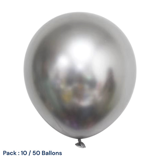 Pack Ballons Métallisé Argenté – Décoration Fête