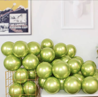 Pack Ballons Métallisé Vert Clair – Décoration Fête
