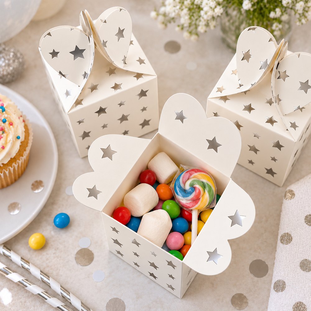 Lot de 6 Boîtes à Bonbons Étoilées pour Fête et Anniversaire